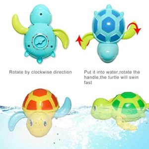 Gaosaili 3pcs Bath Toys Turtle Wind Up Toys Bath Tub Water Toys Swimming Pool Toys for Toddlers Boys Girls（Random Color）