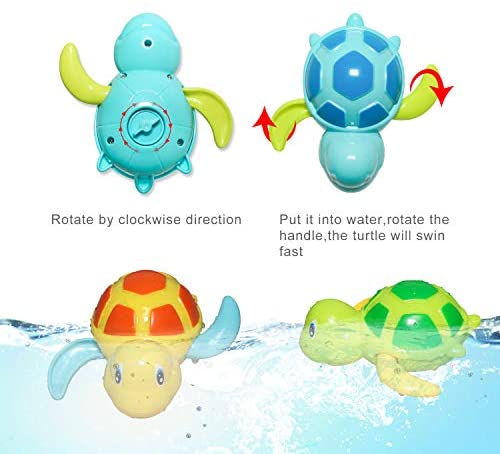 Swimming Wind Up Turtle Pool Animal Floating Toys For Baby Kids Bath Fun Time 