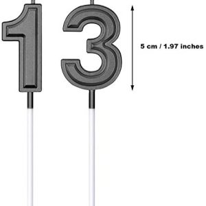 Syhood 13th Birthday Candles Cake Numeral Candles Happy Birthday Cake Candles Topper Decoration for Birthday Wedding Anniversary Celebration Favor