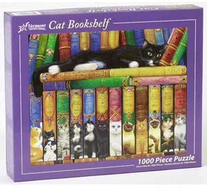 Puzzle 1000 Pieces Jigsaw Puzzles for Adult Cat on Bookshelf Educational Toy UK 