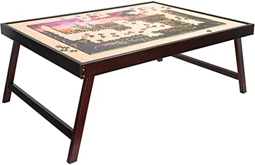 Wooden Jigsaw Puzzle Table Large Portable Folding Tilting Table Up To 1,500 Pcs, 