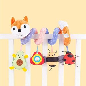 SKK Baby Fox Plush Spiral Activity Toy Pram and Travel Toy 