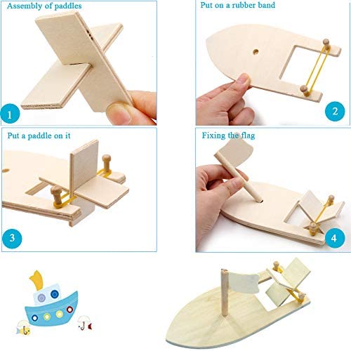 Details about   Creative Wooden Sailboats Painted Painted White Models Children's DIY Boats LB 