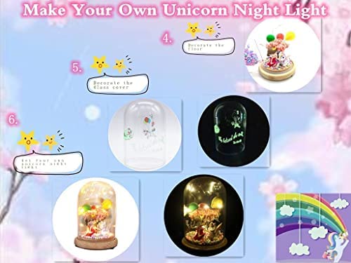 DIY Unicorn Night Light Toys Unicorns Gifts for Girls-Age 3 to 12 Year Old Christmas Birthday Gift for Kids Night Lamp Bedroom Decor Princess and Unicorn Themed Arts Craft Project Kit for Kids 
