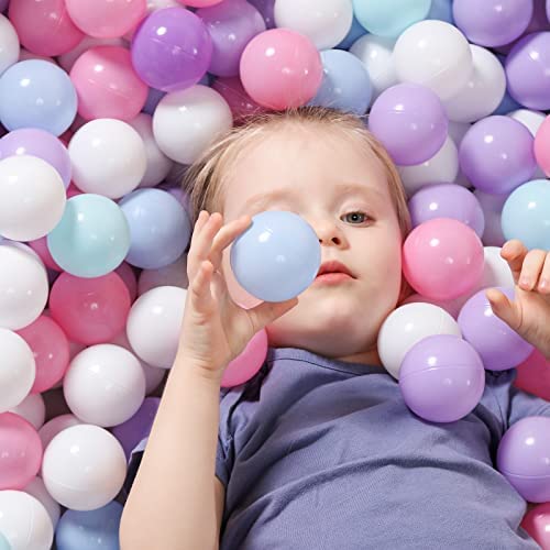 Color HD Commercial Grade Ball Pit Balls 100 Jumbo 3" Macaron-blue Baby-Blue 