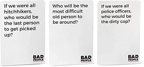 BAD PEOPLE WHITE Expansion Pack - The Party Game You 100 New Question Cards 