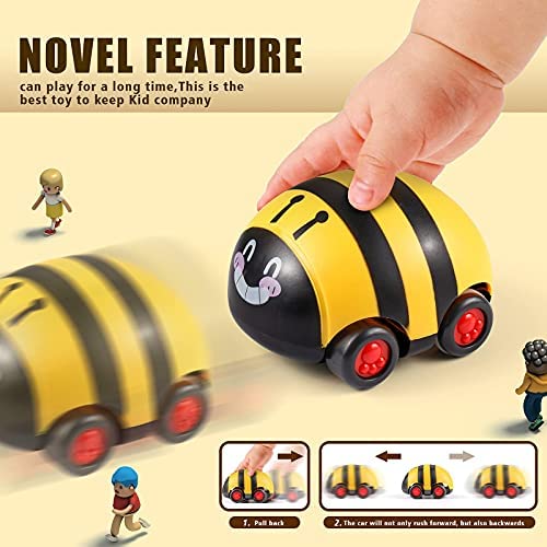 4 Pack Colorful Toddler Toys Toys and Birthday Gift for 1 2 3 Years Old Boys Girls for Kids XQW Baby Toy Cars for 1 Year Old Boy Pull Back Baby Toys Car Kids Toys Car for Girls Boys Toddlers 