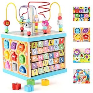 Baby Kids Wooden Around Beads Interactive Early Educational Toys Gifts For Child 