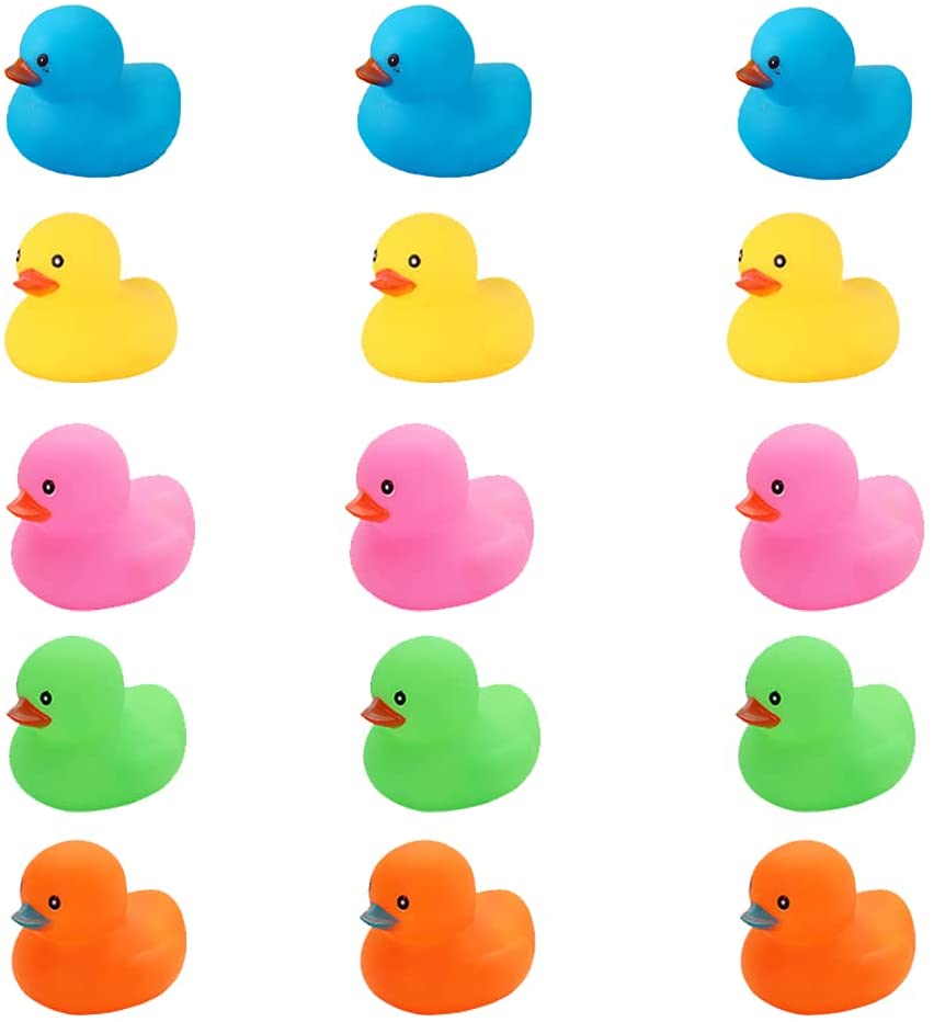 8 Mini Rubber Floating Duckies Baby Shower Birthday Party Favors TUB Toys 