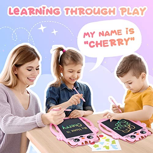Rechargeable 10inch Colorful Screen Drawing Doodle Board Writing Pad Educational and Learning Toy for Kids Toddlers Kids Toys Gifts for 2 3 4 5 6 Year Old Girls Boys ninebill LCD Writing Tablet 