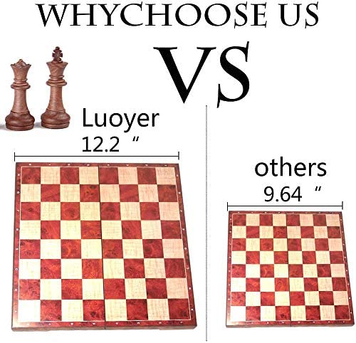Luoyer 12 Inch Folding Chess Checker Set 2 In 1?Magnetic Chess Pieces Portable 