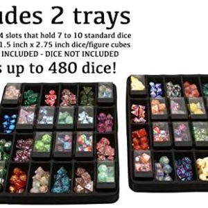 Forged Dice Co Double Dice Tray Dice Case Holds 40 Plastic Dice Storage Cubes or 14 Dice Per Section up to 560 Total Dice Dice Tray and Display Case Compatible with Chessex Cubes and DND Dice