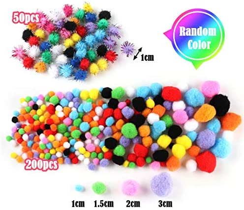 Including 960 Pcs Chenille Stems in 24 Colors 150 Pcs Wiggle Googly Eyes 150 Pcs Pom Poms for DIY Arts and Craft Project Decoration 1260 Pcs Craft Pipe Cleaners Set 