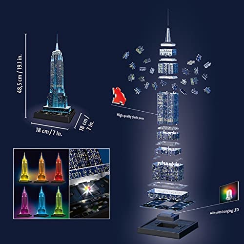 Ravensburger 3d Puzzle Night Edition 216 Empire State Building for sale online 