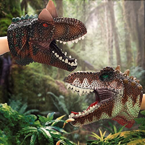 cogo man dinosaur toys dinosaur figures, dinosaur finger puppets, rubber  dinosaur head puppets toys set, bath finger puppets