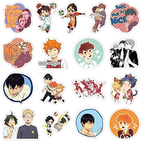 50pcs pack vinyl die cut waterproof anime sticker pack japanese anime haikyuu sticker for water bottle car bike laptop decal sticker haikyuu homefurniturelife online store