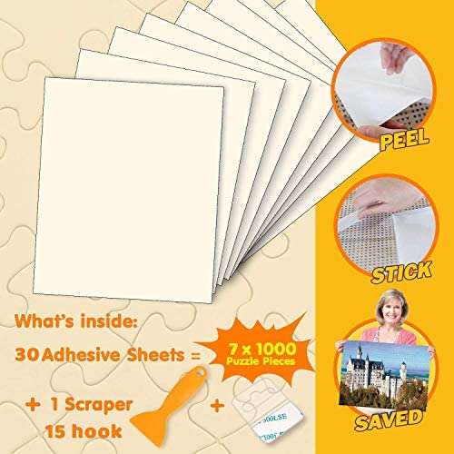 Preserve 7 X 1000 Piece Jigsaw Puzzle Glue Sheets, 30 Sheets Puzzle
