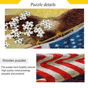 Magnetic 500 piece Jigsaw Puzzles Adults Kid Toy DIY Wooden Frame American flag 