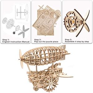 ROKR DIY Wooden Model Kits Mechanical Gear Drive 3D Puzzle Toy Gift for Adults 