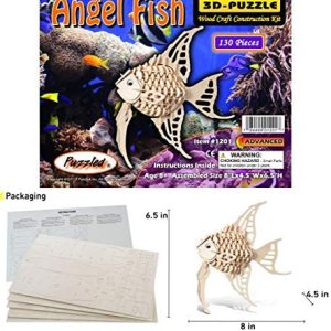 Details about   Sea-Land Woodcraft Construction Kit Angel Fish Wooden Fish New 8+ 