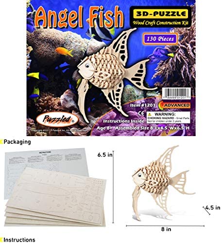 Angelfish laser wood shaped cut out unfinished