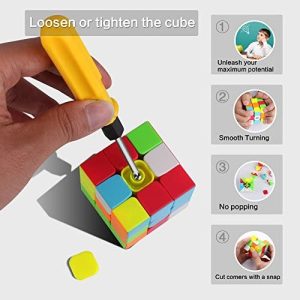 ROXENDA Speed Cube Set,2x2x2 3x3x3 Frosted Magic Cube,Stickless Cube 