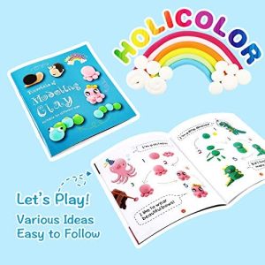 Tools and Tutorials for Kids DIY Crafts HOLICOLOR 36 Colors Air Dry Clay Kit Magic Modeling Clay Ultra-Light Clay with Accessories 