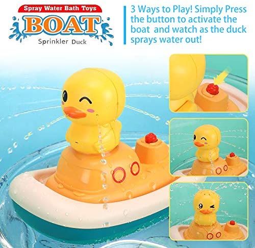 Children's Electric Rotating boat Water-spraying Toy Bathroom Bathtub Baby Bath 