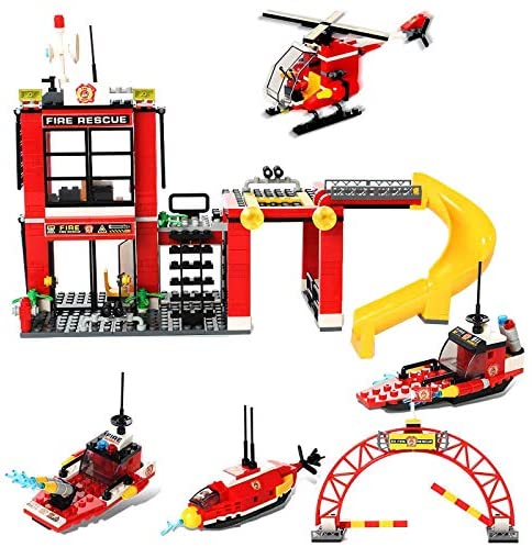 Toyrific Fire & Sea Boat Rescue Building Bricks Set 200 Pieces 
