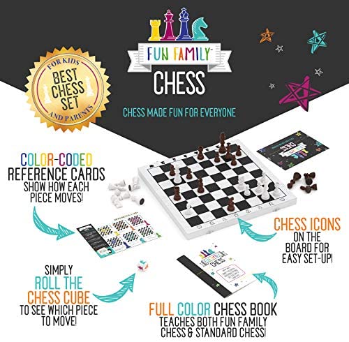 Wooden Board Game for Learning Chess Fun Family Chess Set for Kids & Adults 