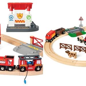33719 Toy Train Set for Kids Age 3 and Up BRIO Farm Railway Set 