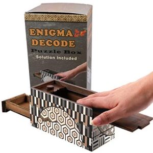 Wooden Handcrafted Secret Enigma Box Brainteaser Puzzle Secret Container 