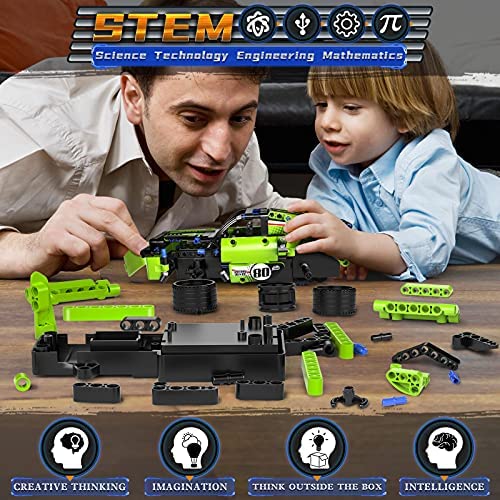Engineering Construction Toy 7 11 Boys 335 Pcs DIY Building Kit 9 8 STEM Toy Building Toys Gifts for Age 6 Girls 2-in-1 Remote Control Racing Car Racecar Building Block 10 12 Years Old Kids 