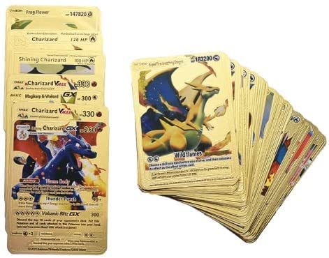 Xepixere Deck Box Includes 55 Gold Foil Assorted Cards 18 GX Rare Cards 7 V Series Cards 18 Vmax Rares, Card and12 Common Card 