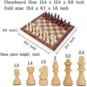 3D Foldable Wooden Chess Set Pieces Wood Checkers Board Storage Box Kids Toy New 