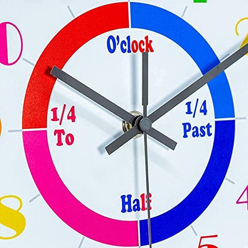 Quiet Child Wall Clock Perfect for Parents and Teachers Kids Bedroom or Classroom Genbaly Teaching Clock with Silent Movement Educational Clock That Makes Kids Learning Time Faster and Fun 