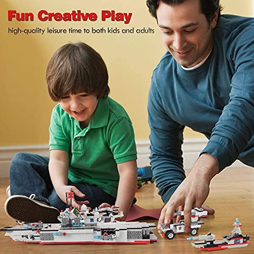 LULUFUN Aircraft Carrier Model Building Block Set Educational Toy Gift for Adults and Children 1300 pcs DIY Nano Micro Blocks Toys 