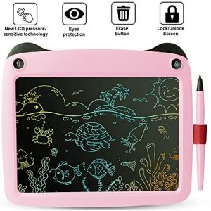 BUODREPE LCD Writing Tablet，9 Inches Colorful Toddler Drawing Tablet，Erasable and Reusable Electronic Doodle Board Drawing Pad，Educational Toys Gifts for 3 4 5 6 7 Years Old Boys and Girls Pink 