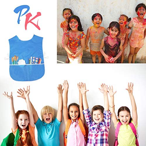 4 Pcs Kids Art Smock Artist Painting Aprons Waterproof Toddler Smocks  Painting Sleeveless Kids Apron With 3 Pocket For Girls Boys Type 1