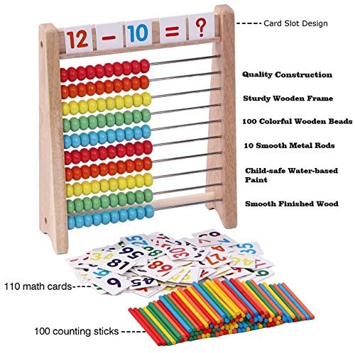 Kids Children Wooden Numbers Educational Toy Math Manipulatives Counting Sticks 