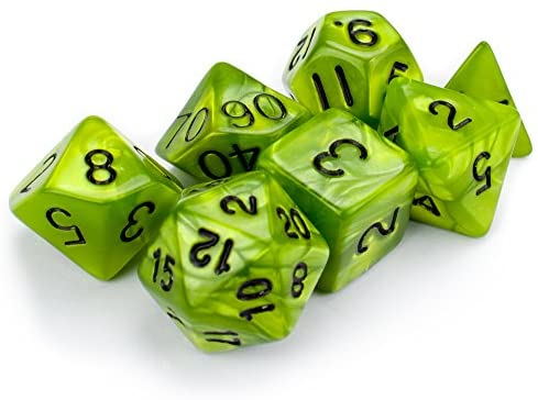 Wiz Dice 7 Piece Polyhedral Set Imperial Gem Green 