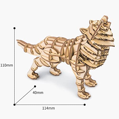 Rolife Build Your Own 3D Wooden Assembly Puzzle Wood Craft Kit Wolf Model Gifts 