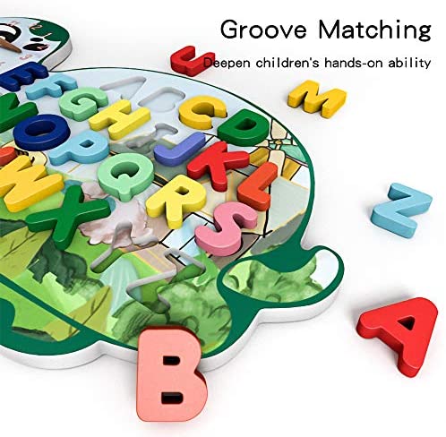 Tortoise Wooden Alphabet IQ Jigsaw Intelligent Brain Teaser Puzzle Baby Kid Toy 