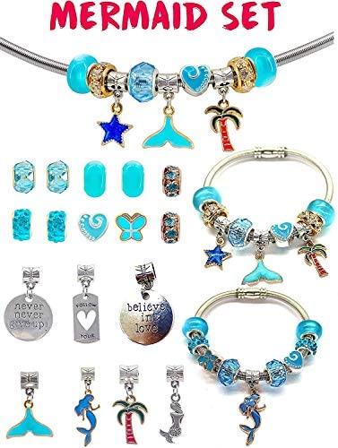 Unicorn Jewelry Making Supplies Bead Chain Jewelry Gift Set for Girls Teens DIY Charm Bracelet Making Kit 