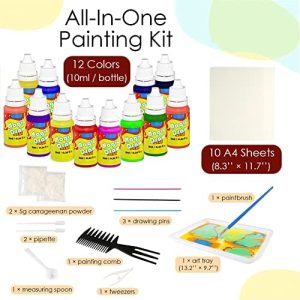 Funwins Marbling Paint Kit, Gift for Girls of Water Art Paint Set