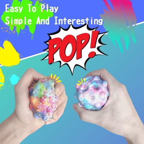 Pop It Ball 6 Packs 3D Silicone Squeeze Balls Toy Push Bubble Pop Its Fidget Toy 
