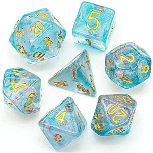 UDIXI DND Dice Set Color Mixed Blue Pink DND RPG Dice for MTG Table Game Polyhedral Dice Set for Dungeons and Dragons Pathfinder 