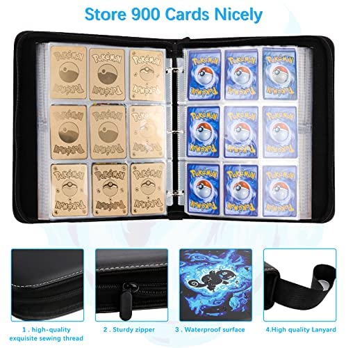 Card Collectors Album with 50 Premium 9-Pocket Pages for Card Collection Storage PACKAPRO 900 Pockets Sport Cards Binder Trading Cards Holder Sleeves Case with Sleeves 