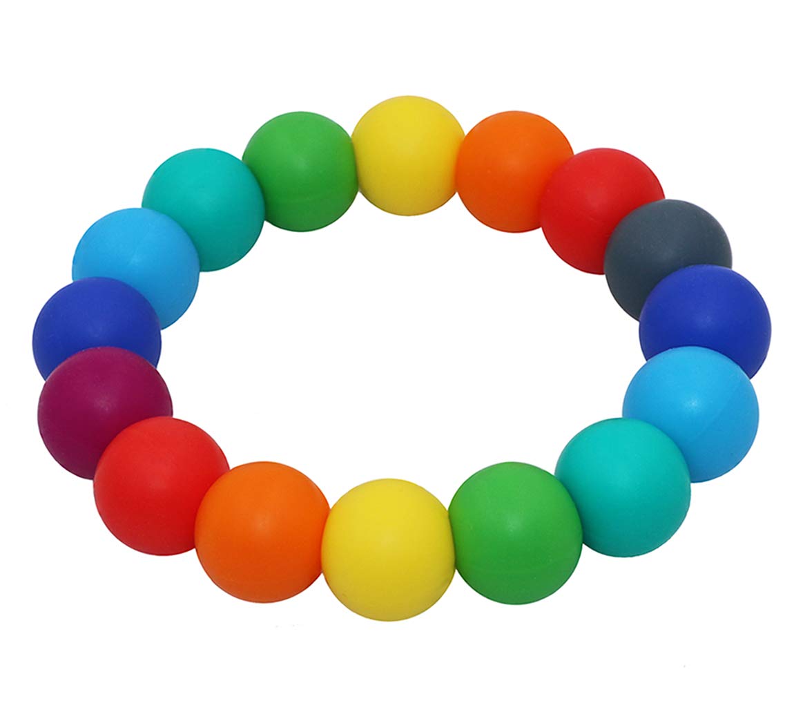 Silicone Chew Biting Bracelet Baby Teething Teether Bangle Chewy Beads L 