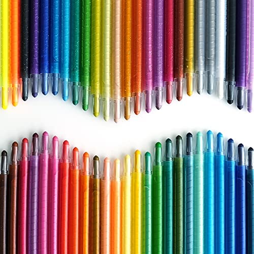 Adult Coloring Colors-in-Motion Twist-up Crayons Professional Drawing Colored Pencils 7 in length Kids Crayon 12 Colors Set 
